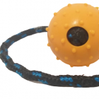BOLA BORRACHA MACIÇA 7 CM DIÂMETRO (COM CORDA) 3 BOLAS